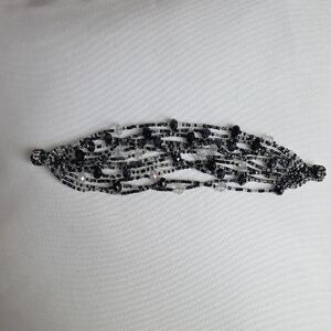 Multistrand Black and Silver Beaded Bracelet
